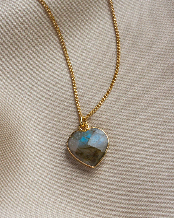 Conversation Heart Necklace in Labradorite