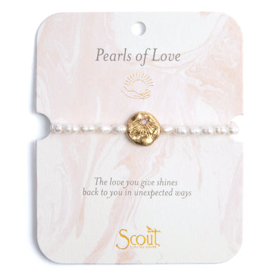 Pearl Affirmation Bracelet - Love/Gold