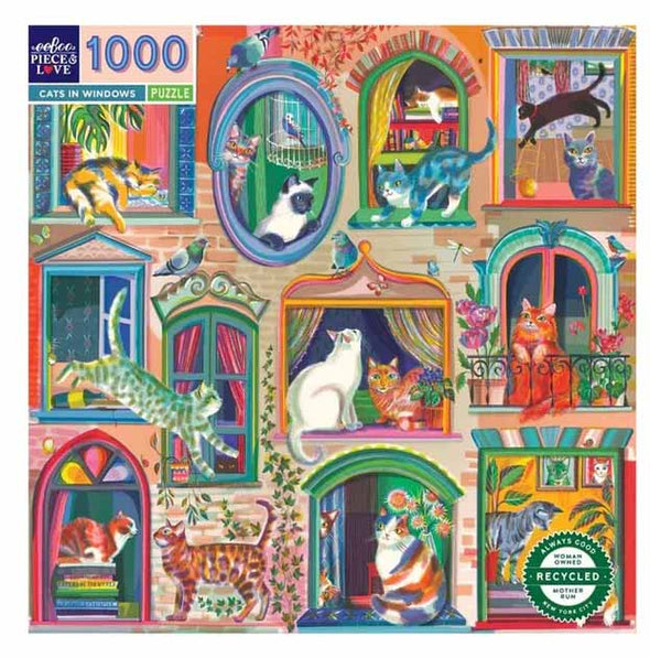 Cats in Windows - 1000pc Jigsaw Puzzle