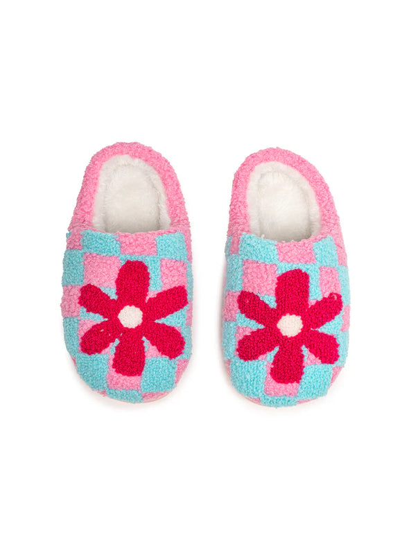 Kid's Pink Flower Slippers