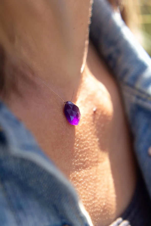 Amethyst Sacred Geometry Necklace for Healing