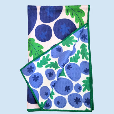 Dual-Sided Blueberry Hand Towel