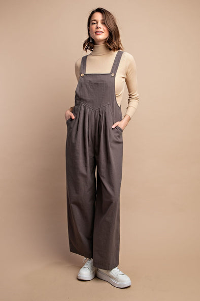 Pintuck Grey Overalls