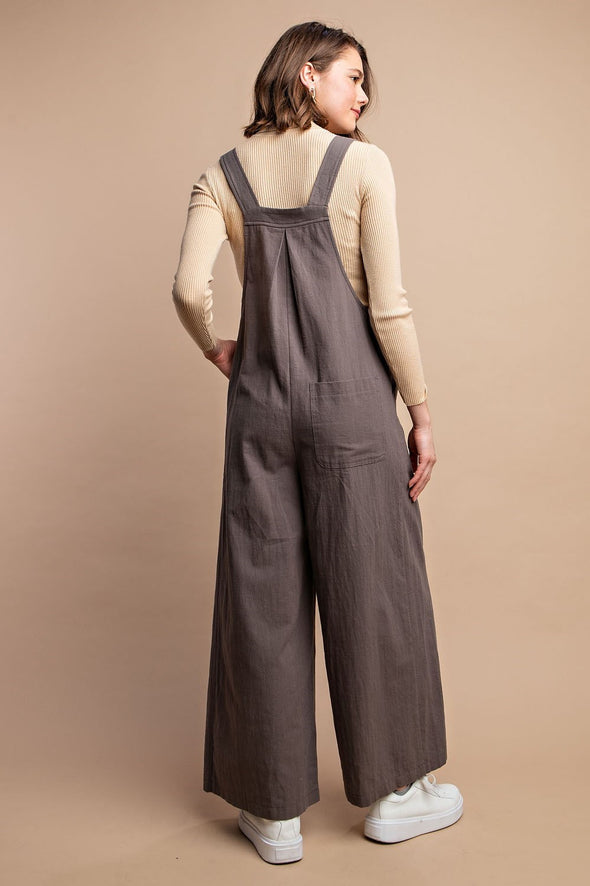 Pintuck Grey Overalls