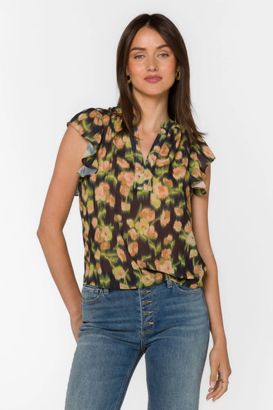 Trish Blouse in Blurred Floral