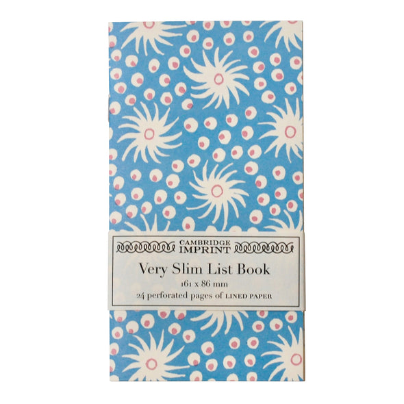 Very Slim List Book in Milky Way Blue & Pink