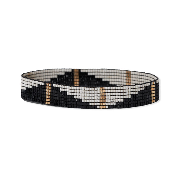 Alex Half Diamond Stretch Bracelet in Black