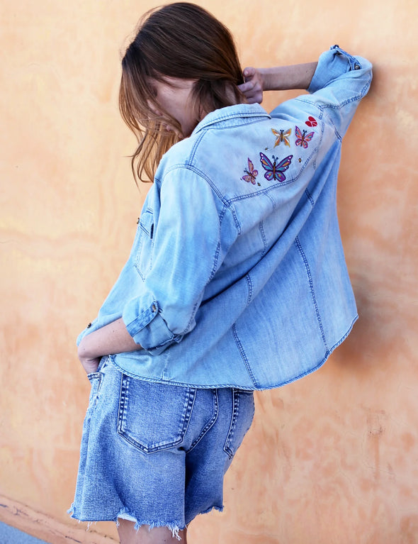 Butterfly Kiss Shirt in Denim