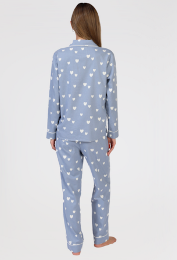 Scattered Heart PJ Set in Denim