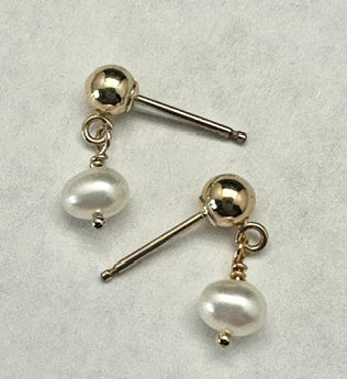 White Pearl Earrings