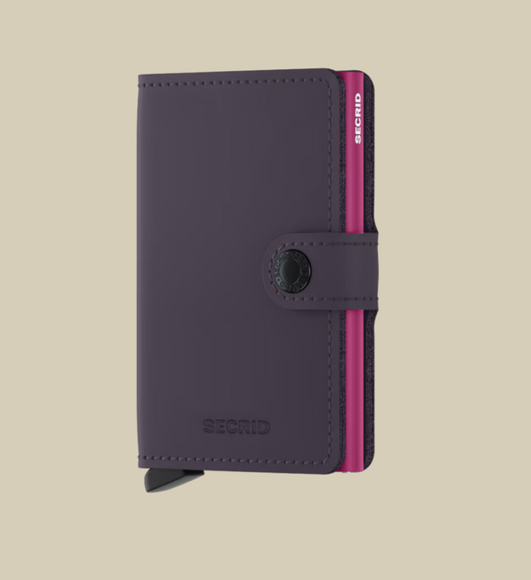 Miniwallet in Matte Dark Purple &  Fuchsia