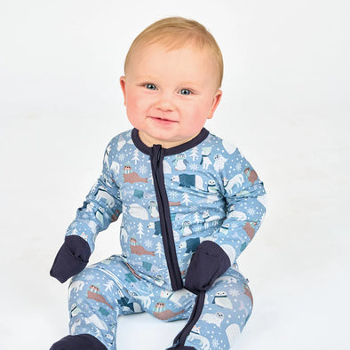 Polar Pals Bamboo Convertible Baby Pajamas