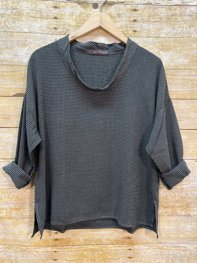 Cowl Neck 3/4 Sleeve in Saddle