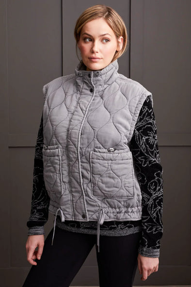 Quilted Vest in Elephant