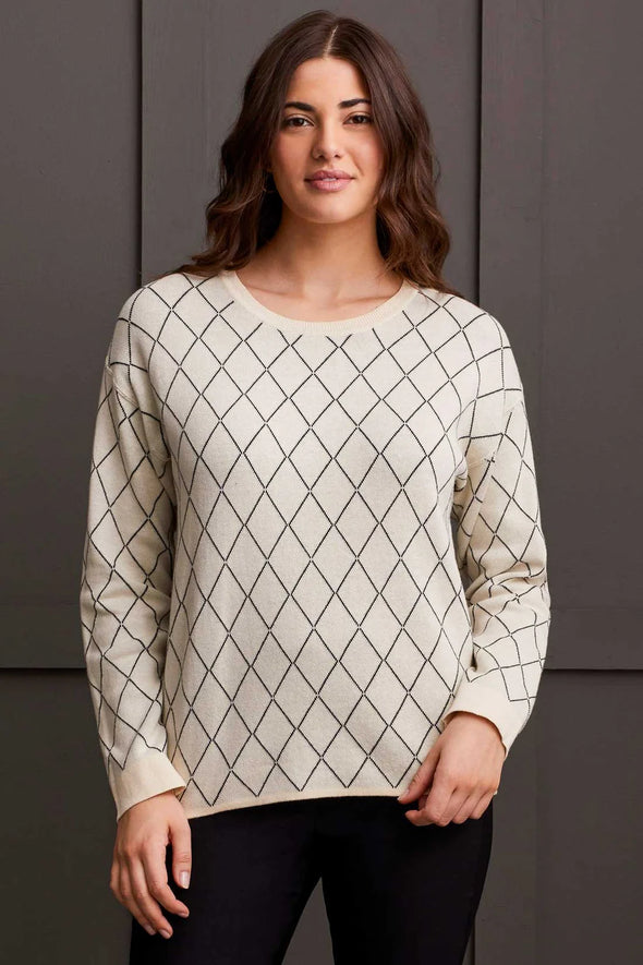 Reversible Crew Neck Sweater in Moonstone