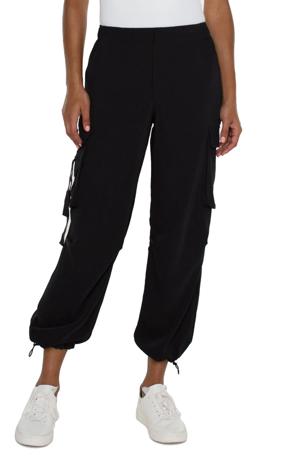 Parachute Cargo Pants in Black