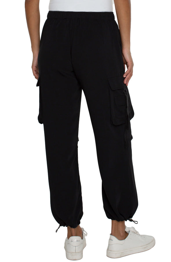 Parachute Cargo Pants in Black