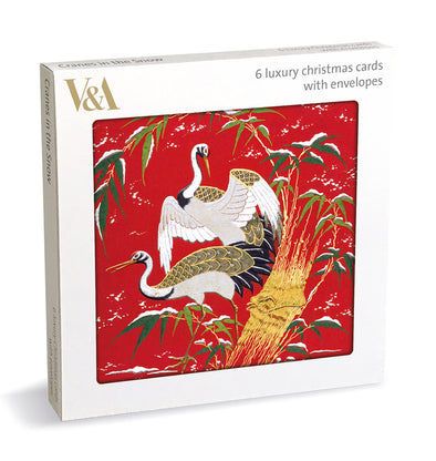 Cranes in Snow Boxed Cards Set of 6