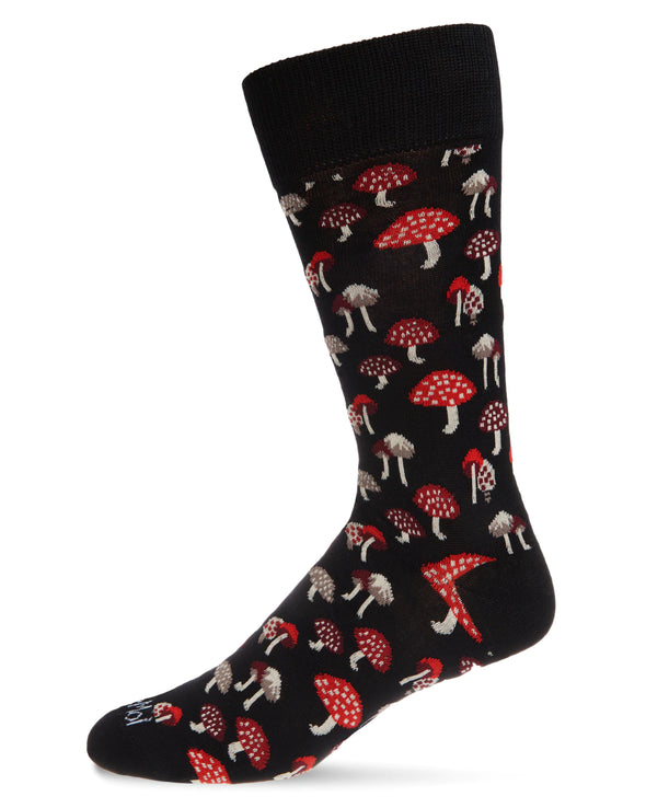 Men's Mushroom Fields Socks in Black