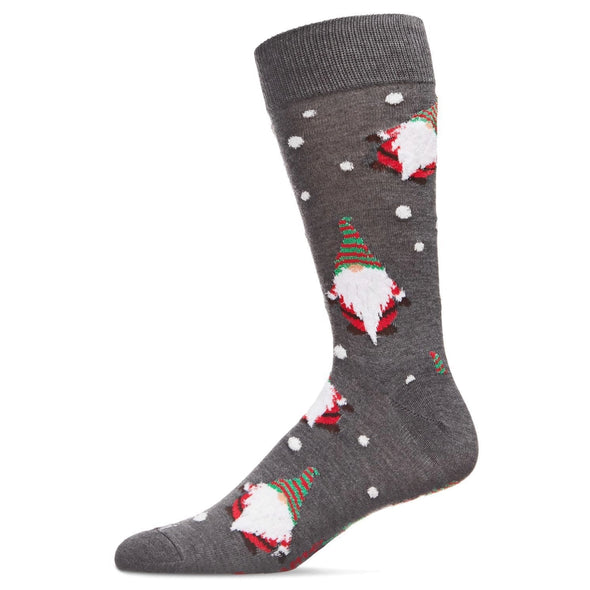 Men's Gnomes For The Holiday Socks in Dark Gray Heather