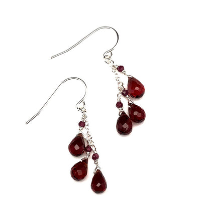 Mini Garnet Earrings