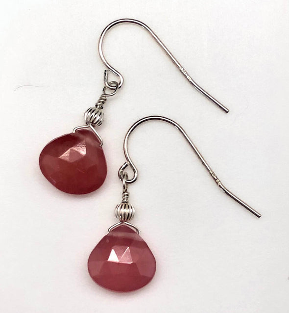 Rhodochrosite Briolette Earrings