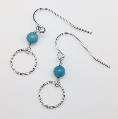 Turquoise Rondelle Earrings