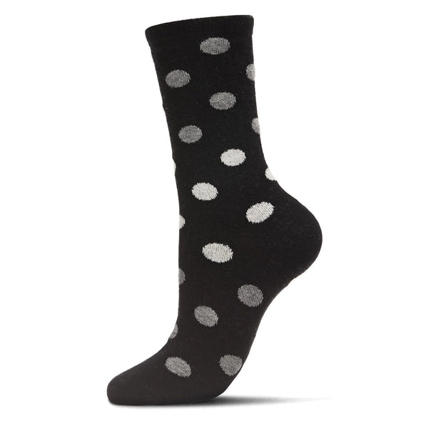 Multi Dot Cashmere Crew Socks in Black