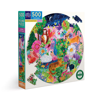 Garden Sanctuary 500 Piece Round Puzzle